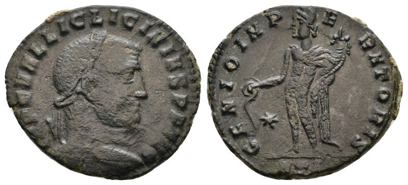 Licinius, struck AD 310, Heraclea. IMP C VAL LIC LICINIVS P F AVG, head of Licin...