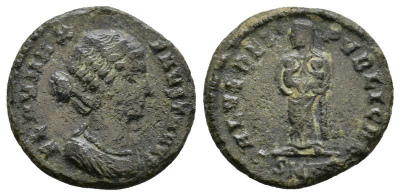 Fausta AD 324-326. Nicomedia. FLAV MAX FAVSTA AVG; bare headed, mantled bust rig...