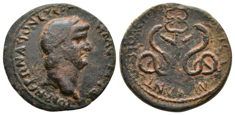 Cilicia, Olba. Nero with Polemo II, King of Pontus. (54-68 AD) ΑΥΤΟΚΡ ΝΕΡΩΝΑ ΤΟΝ...