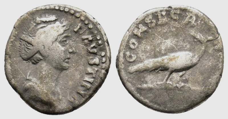 Diva Faustina I, wife of Antoninus Pius, died 140-141 AD. Rome. Denarius AR 2,89...