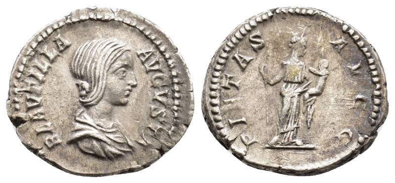 Plautilla Augusta, 202-205 AD. Rome. Obv: PLAVTILLA AVGVSTA, draped bust of Plau...