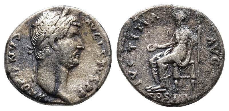 Hadrian 117-138 AD. Rome. HADRIANVS AVGVSTVS, laureate head right / IVSTITIA AVG...