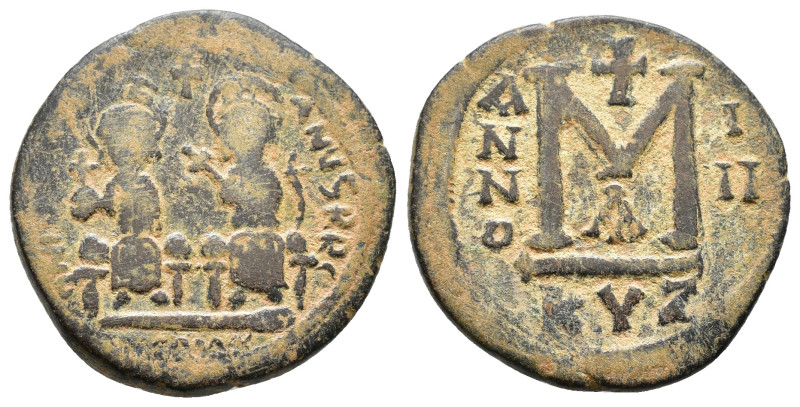 Justin II, with Sophia. 565-578. Æ Follis. 3,17g