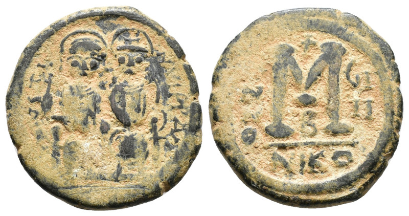 Justin II (565-578) and Sophia Æ follis AE 13,24g