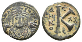 Mauricius Tiberius (582-602 AD). Half Follis AE 5,62g