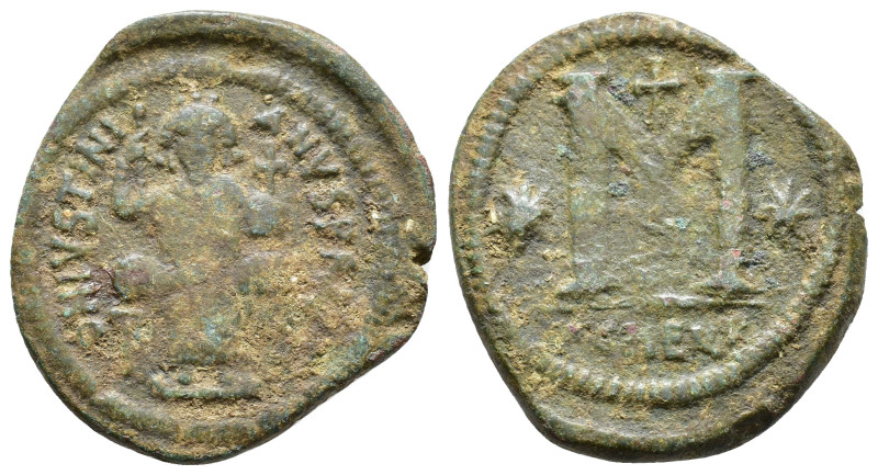 Justinian I. 527-565. Æ Follis Antioch mint AE 16,79g