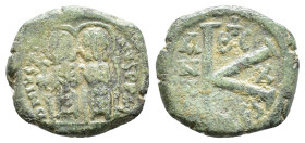 Justin II (565-578) and Sophia Æ Half follis AE 5,77g