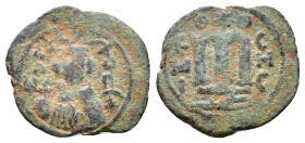 ARAB-BYZANTINE. Early Caliphate (636-660). Ae Fals. Imitative coinage. AE 2,56g