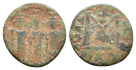 ARAB-BYZANTINE. Early Caliphate (636-660). Ae Fals. Imitative coinage. AE 2,42g