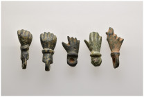 Lot of 4 amuletic pendants, hands. Different periods. From a Musikus Collection, formed before 2005. LOT AS SEEN NO RETURN