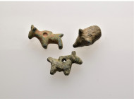 Lot of 3 bronze animal pendants. LOT AS SEEN NO RETURN