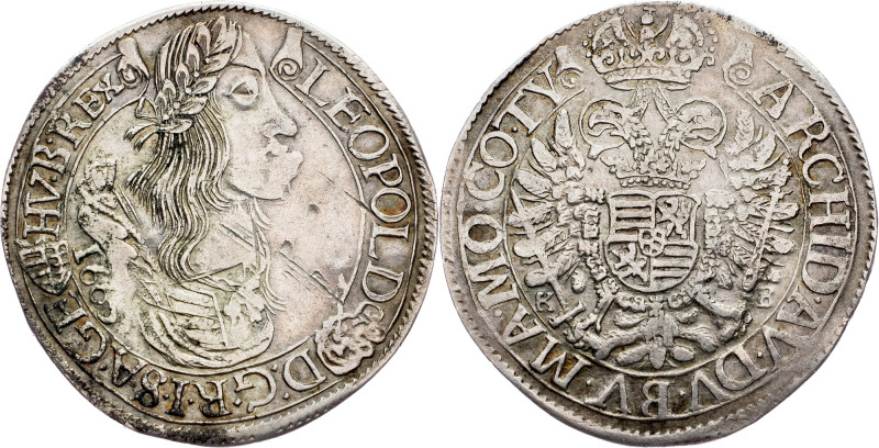 Leopold I., 1/4 Thaler 1665, Kremnitz EN Leopold I., 1/4 Thaler 1665, Kremnitz, ...