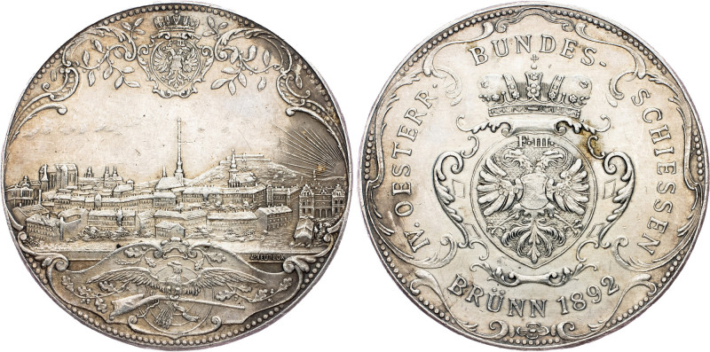 Franz Joseph I., Medal 1892, IV. Austrian Federal Shooting in Brno EN Franz Jose...