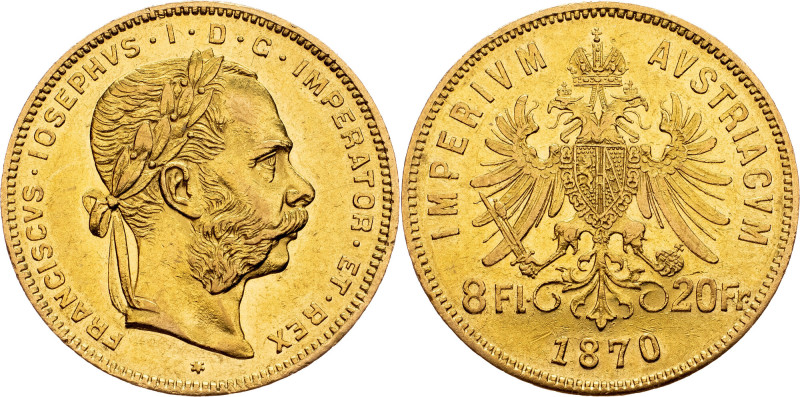 Franz Joseph I., 8 Gulden 1870, Vienna EN Franz Joseph I., 8 Gulden 1870, Vienna...
