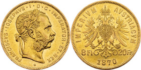 Franz Joseph I., 8 Gulden 1870, Vienna