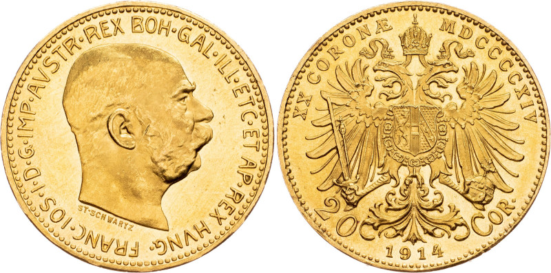 Franz Joseph I., 20 krone 1914, Vienna EN Franz Joseph I., 20 krone 1914, Vienna...