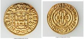 Jose I gold 1000 Reis 1752-(L) XF (Altered Surface), Lisbon mint, KM162.1, LMB-300, Guimaraes-1752-1.1. Second Type, IOSEPHUS/DOMINUS. 1.92gm. An affo...