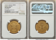 Jose I gold 4000 Reis 1763-(L) AU Details (Cleaned) NGC, Lisbon mint, KM171.2, LMB-318, Guimaraes-1763-1.1. Third Type, JOSEPHUS/DOMINVS. Presenting b...