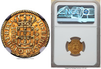 Jose I gold 1000 Reis 1771-(L) AU Details (Bent) NGC, Lisbon mint, KM162.3, LMB-327, Guimaraes-1771-2.2. Fourth Type, JOSEPHUS/DOMINUS, variety with s...