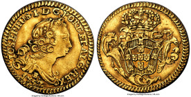 Jose I gold 800 Reis 1752-B XF (Extensive Repair), Bahia mint, KM180.1, LMB-338, Guimaraes-1752-1.1. 1.70gm. The first to hit the market in recent dec...