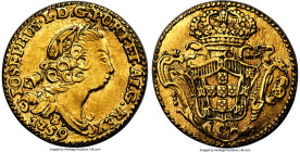 Jose I gold 800 Reis 1759-B XF (Altered Surface), Bahia mint, KM180.1, LMB-343, Guimaraes-Unl. 1.49gm. So elusive that Guimaraes himself was unaware o...