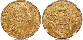 Jose I gold 6400 Reis (Peça) 1776/72-B UNC Details (Harshly Cleaned) NGC, Bahia mint, KM172.1, cf. LMB-406 (unlisted overdate), Guimaraes-1776/72-1.1....