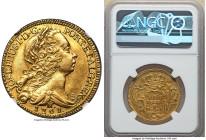 Jose I gold 6400 Reis (Peça) 1761-R AU Details (Cleaned) NGC, Rio de Janeiro mint, KM172.2, LMB-429, Guimaraes-1761-1.1. Well-struck and bold, the re-...
