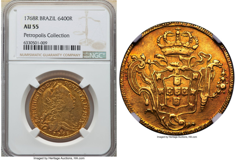 Jose I gold 6400 Reis (Peça) 1768-R AU55 NGC, Rio de Janeiro mint, KM172.2, LMB-...