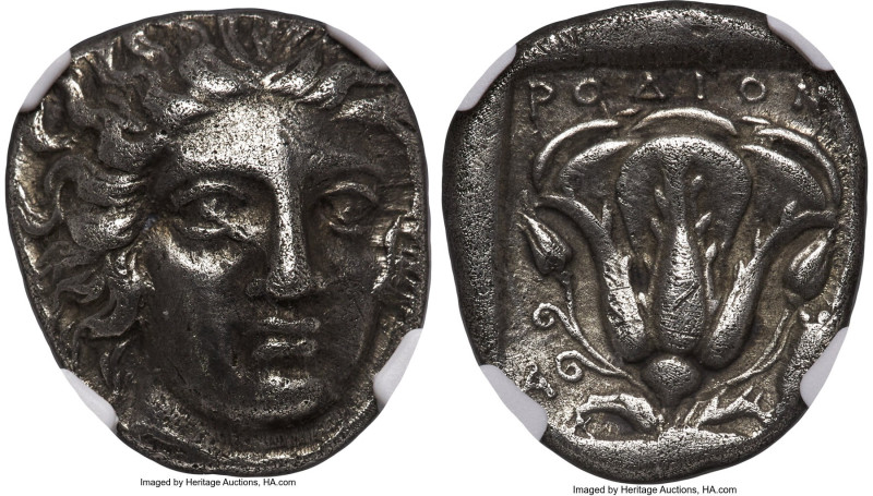 CARIAN ISLANDS. Rhodes. Ca. 404-385 BC. AR tetradrachm (25mm, 14.79 gm, 12h). NG...