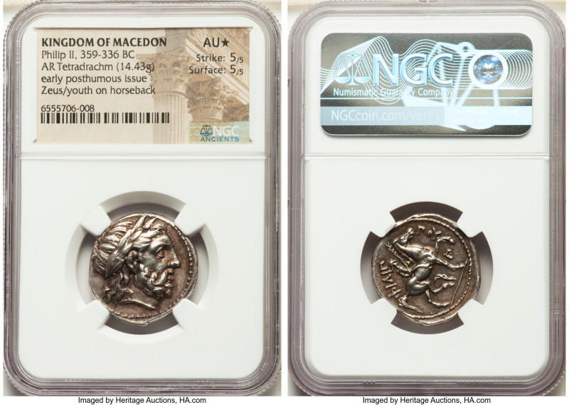 MACEDONIAN KINGDOM. Philip II (359-336 BC). AR tetradrachm (24mm, 14.43 gm, 10h)...