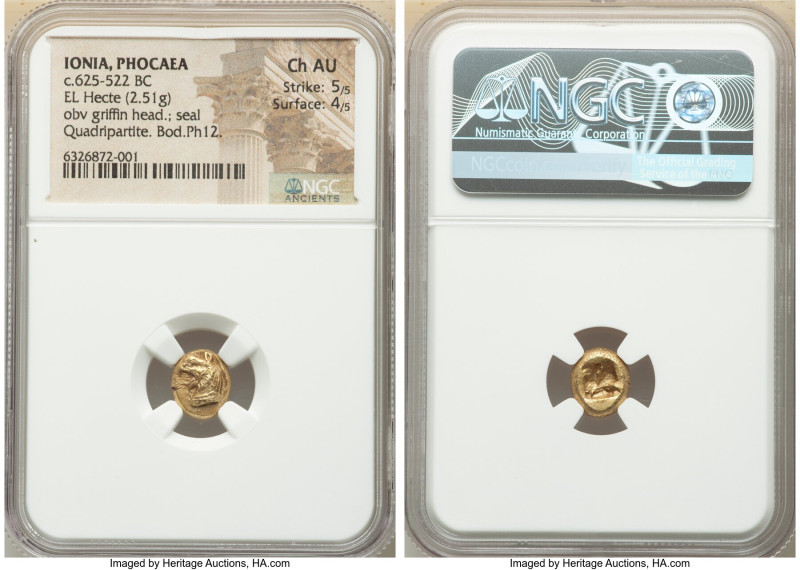 IONIA. Phocaea. Ca. 625-522 BC. EL sixth-stater or hecte (11mm, 2.51 gm). NGC Ch...