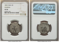 Valdivia. City Emergency Issue 2 Reales 1822 XF40 NGC, Chinumpa mint, KM2, Cal-989, Elizondo-CH3 (Very Rare). Struck in the years following Chile's de...