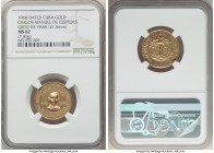Republic gold "Carlos Manuel de Cespedes - Cry of Yara" Medal 1968-Dated MS62 NGC, 21.5mm. 7.43gm. Carlos Manuel de Cespedes Father of the country Cen...