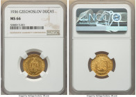 Republic gold Ducat 1936 MS66 NGC, Kremnitz mint, KM8, Fr-2. Mintage: 14,566. A bright sun-gold, highly collectable gem example of this popular type p...