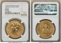 Republic gold "Anniversary of Otakar II's Death" Medal 1978 MS68 NGC, 35mm. 24.99gm. By V.A. Kovanic. A conditionally scarce issue, fantastically rend...