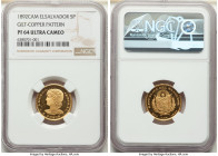 Republic gilt-copper Proof Pattern 5 Pesos 1892-C.A.M. PR64 Ultra Cameo NGC, Central American mint, cf. KM-Pn25 (in copper), cf. Fr-3 (standard issue ...