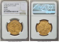 Jean II le Bon (1350-1364) gold Mouton d'Or ND (from 1355) AU58 NGC, Paris mint, Fr-280, Dup-291. 4.62gm. Emission from 17 January 1355. +ΛGn • DЄI • ...
