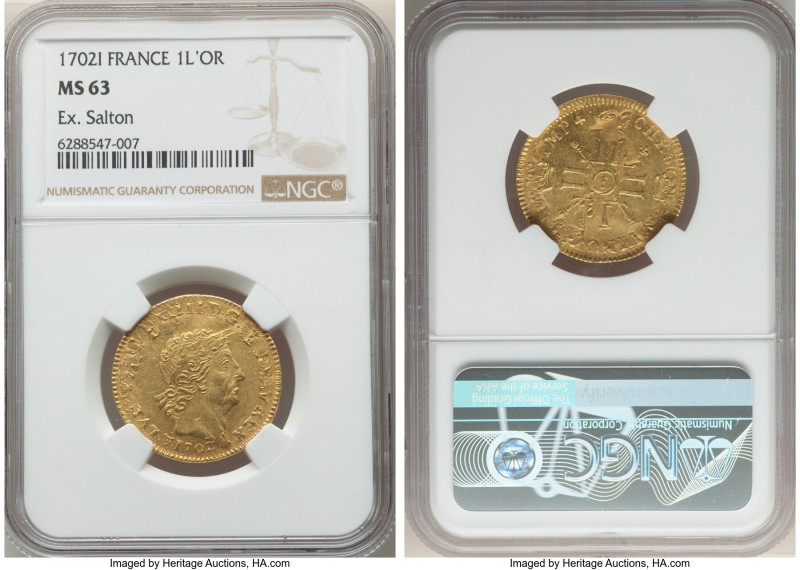 Louis XIV gold Louis d'Or 1702-I MS63 NGC, Limoges mint, KM334.10, Fr-436, Gad-2...