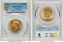 Napoleon gold 40 Francs 1811-A MS62 PCGS, Paris mint, KM696.1, Fr-505, Gad-1084. Boldly lustrous in a tempting champagne hue. 

HID09801242017

© ...