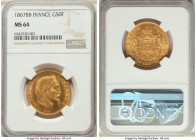 Napoleon III gold 50 Francs 1867-BB MS64 NGC, Strasbourg mint, KM804.2, Fr-583, Gad-1112. A beautiful specimen clad with whirling luster that compleme...