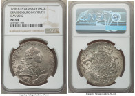 Brandenburg-Bayreuth. Friedrich Christian Taler 1766 B-ES MS64 NGC, Bayreuth mint, KM252, Dav-2042. Rolling luster with peach and silver-blue infused ...