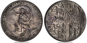 Brunswick-Wolfenbüttel. Friedrich Ulrich 1-1/4 Taler ND (c. 1622) XF45 NGC, Andreasberg mint, KM339, Dav-6313. Depicting the Lady Fortuna with a flyin...