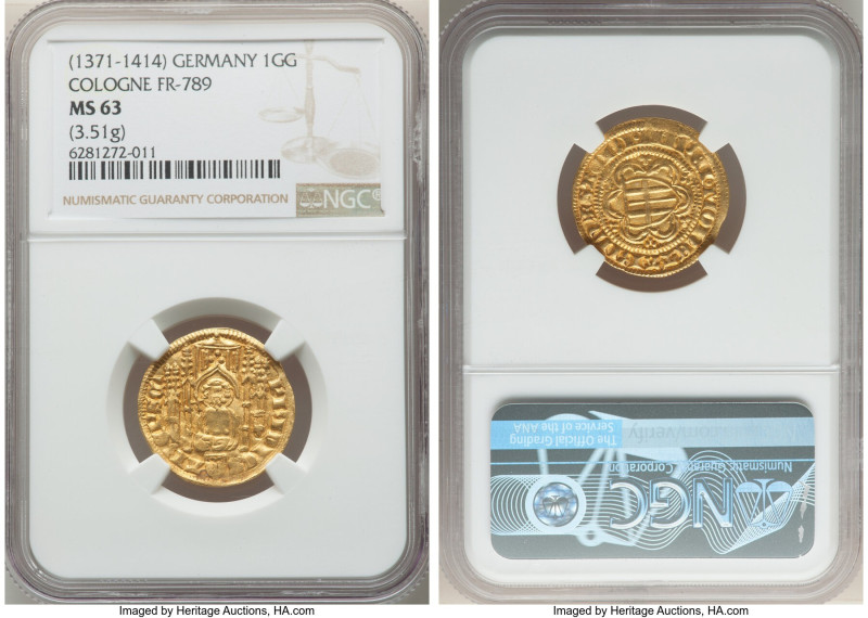 Cologne. Friedrich II von Saarwerden (1371-1414) gold Goldgulden ND (c. 1377) MS...