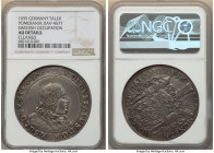 Pomerania - Swedish Occupation. Carl X Gustaf Taler 1655 AU Details (Cleaned) NGC, KM217.1, Dav-4577. A seldom encountered Taler type draped in cabine...