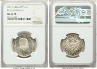 Saxe-Meiningen. Georg II 2 Mark 1901-D MS66 Prooflike NGC, Munich mint, KM196, J-149. Mintage: 20,000. One year type with fully Prooflike fields and f...