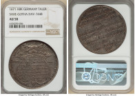 Saxe-Gotha. Ernst I "Death" Taler 1671-ABK AU58 NGC, Eisleben mint, KM24, Dav-7448. Mintage: 1,300. Despite a handful of nicks on the reverse, a desir...