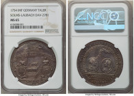 Solms-Laubach. Christian August Taler 1754-IMF MS65 NGC, Nürnberg mint, KM25, Dav-2781. One year type by P.P. Werner. Commemorating the death of the C...