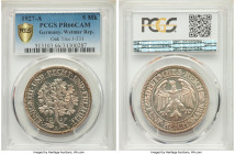 Weimar Republic Proof "Oak Tree" 5 Mark 1927-A PR66 Cameo PCGS, Berlin mint, KM, J-331. An achingly beautiful Proof example of the ever-popular Oak Tr...