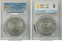 Weimar Republic iron-manganese-chromium Specimen Pattern "Oak Tree" 5 Mark 1932-A SP64 PCGS, Berlin mint, KM-Pn353a var., Schaaf-331/M9 var. Plain edg...