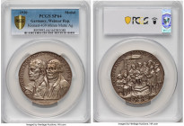 Weimar Republic silver Matte Specimen "400th Anniversary of Augsburg Confession" Medal 1930 SP64 PCGS, Kienast-439, Whiting-888. 60mm. By K. Goetz. Is...